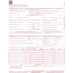 New CMS 1500 Health Insurance Claim Forms, HCFA Approved Version (02/12) - Ream of 100 Forms