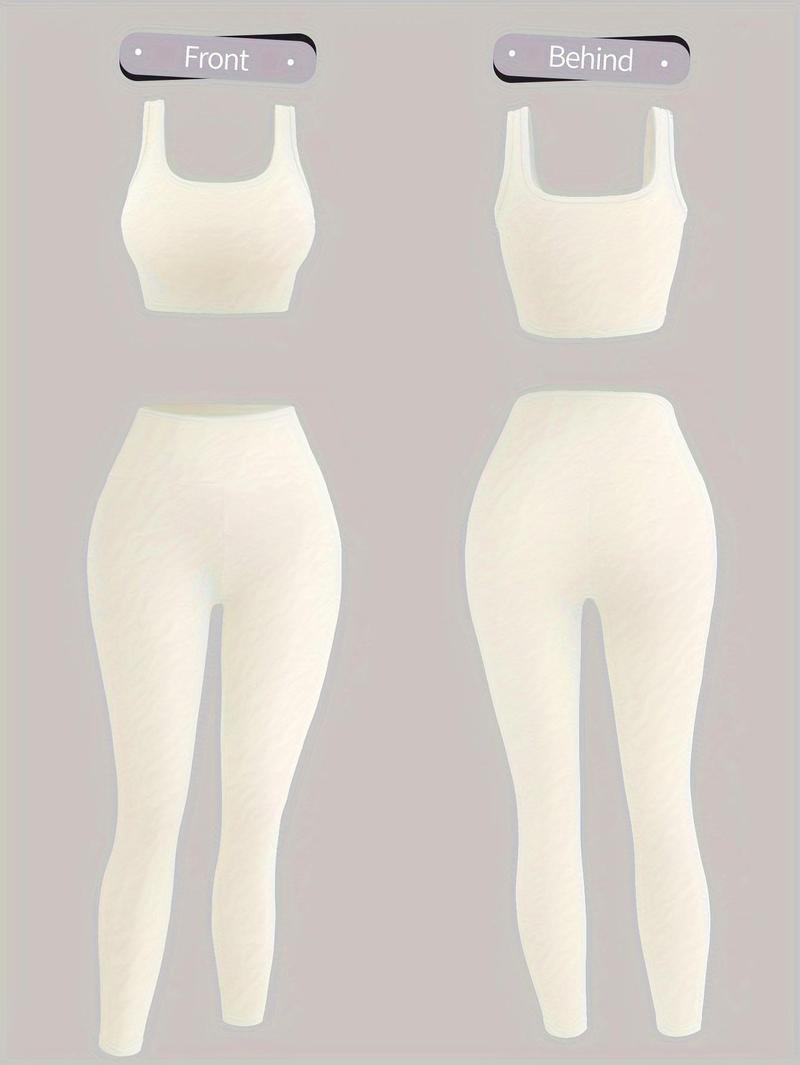 Amoyer 3-Piece Tracksuit Set for Women, fleece-lined zip jacket + top + high-waist pants, cozy winter activewear for gym, running, travel