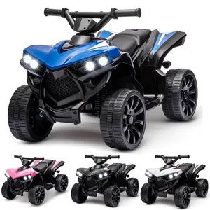 Kids ATV 4 Wheeler, 6V Ride on Toy w/ 1.8 MPH Max Speed, Wear-Resistant Wheels, LED Lights, Foot Pedal and Music, Electric Vehicle Quad Car for Kids Toddlers