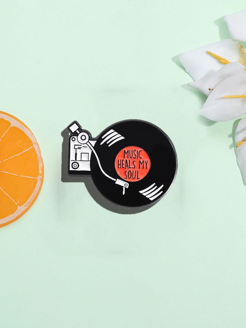 Record Design Brooch, Cute Clothes Badge, Hat Clip, Fashion Accessories for Men & Women, Enamel Pin Suitable for Backpacks, Jeans, Scarves, Hats Decoration