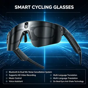 New AI Smart Cycling Glasses Equipped with Bluetooth Calling/Dual-Microphone Noise Cancellation System,Supports High-Definition Video Recording,Multi-Language Translation,Adopts Six Bead Gyroscope Anti-Shake Technology