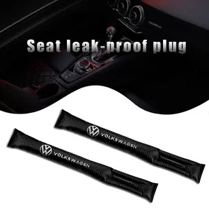 2PCS Volkswagen Seat Gap Filler Carbon Fiber Style Leak-Proof Plug Car Seat Side Seam Organizer Sticker for Golf Passat Tiguan Jetta Interior Accessories