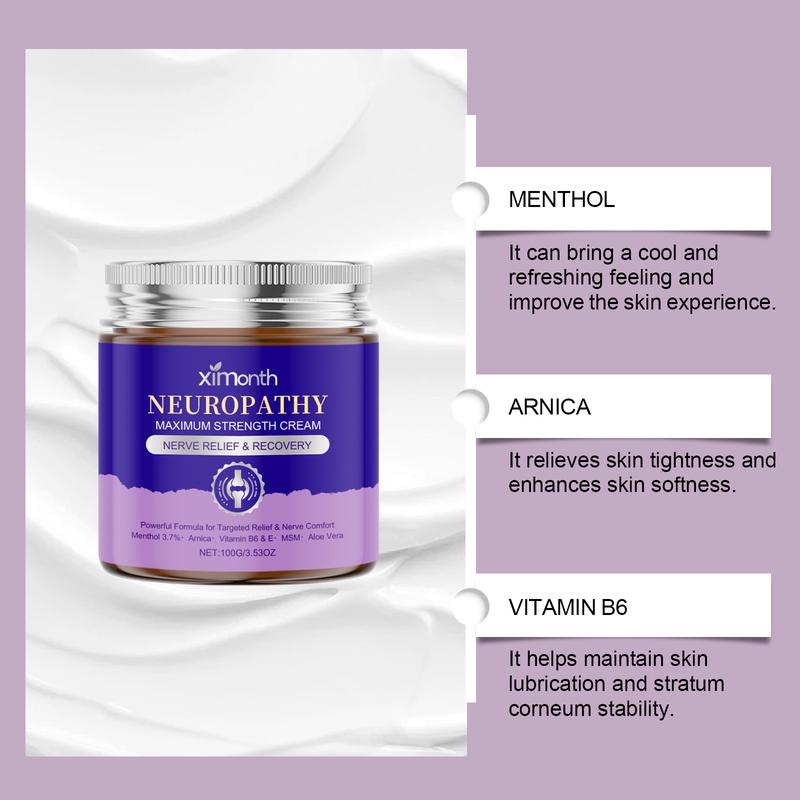 Neuropathic Pain Relief Cream 100g/3.53OZ, Neuropathy Magnesium Cream For Neuropathy Magnesium Body Butter Deeply Moisturizes Skin, Neuropathy Cream Magnesium,Keep Soft Smooth