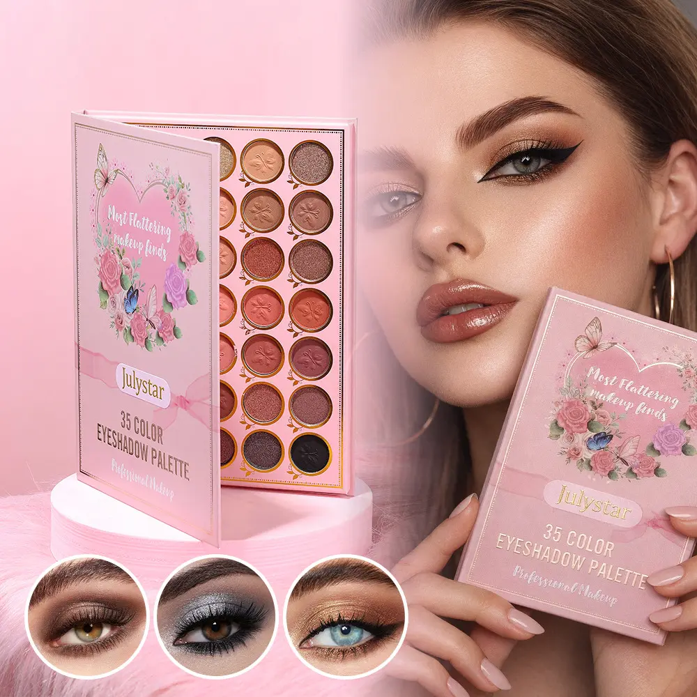 European and American Booklet Eyeshadow Palette, Waterproof Long-Lasting Makeup, Easy Application, Non-Melting Eye Shadow