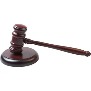 Handmade Wooden Gavel and Block Set Perfect for Lawyer Judge Auction Sale Meetings Student and Gifts (Round Block I)