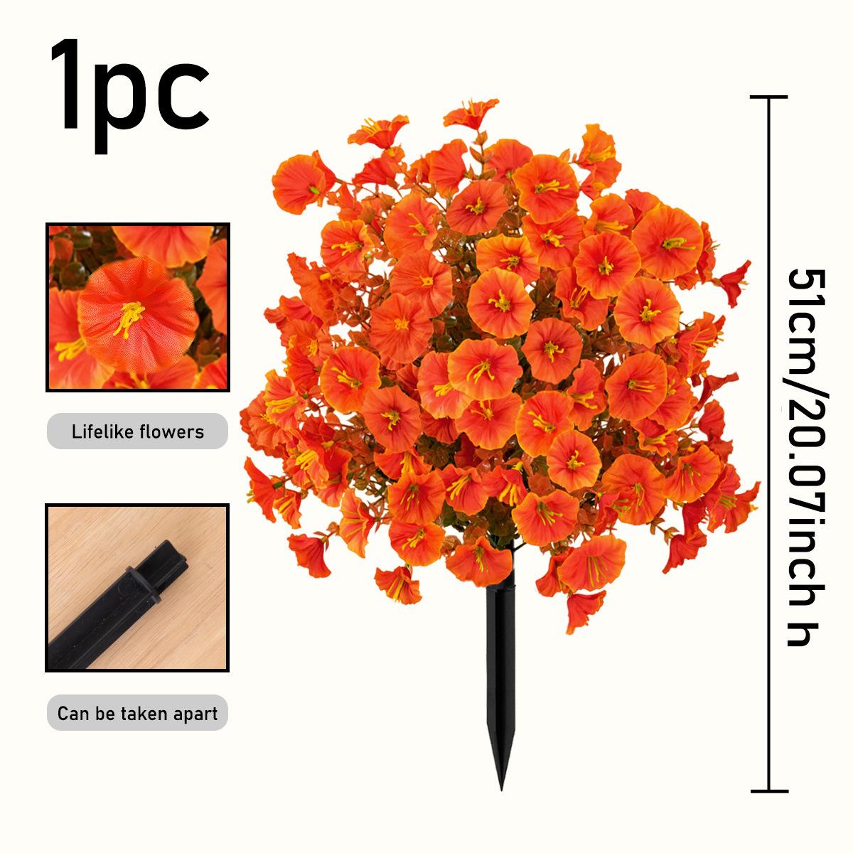 Artificial Flower Trumpet Flower With Ground Stake For Garden Decoration, Eucalyptus Artificial Flower Decoration, Artificial Green Plant, Suitable For Garden, Courtyard, And Outdoor Decoration