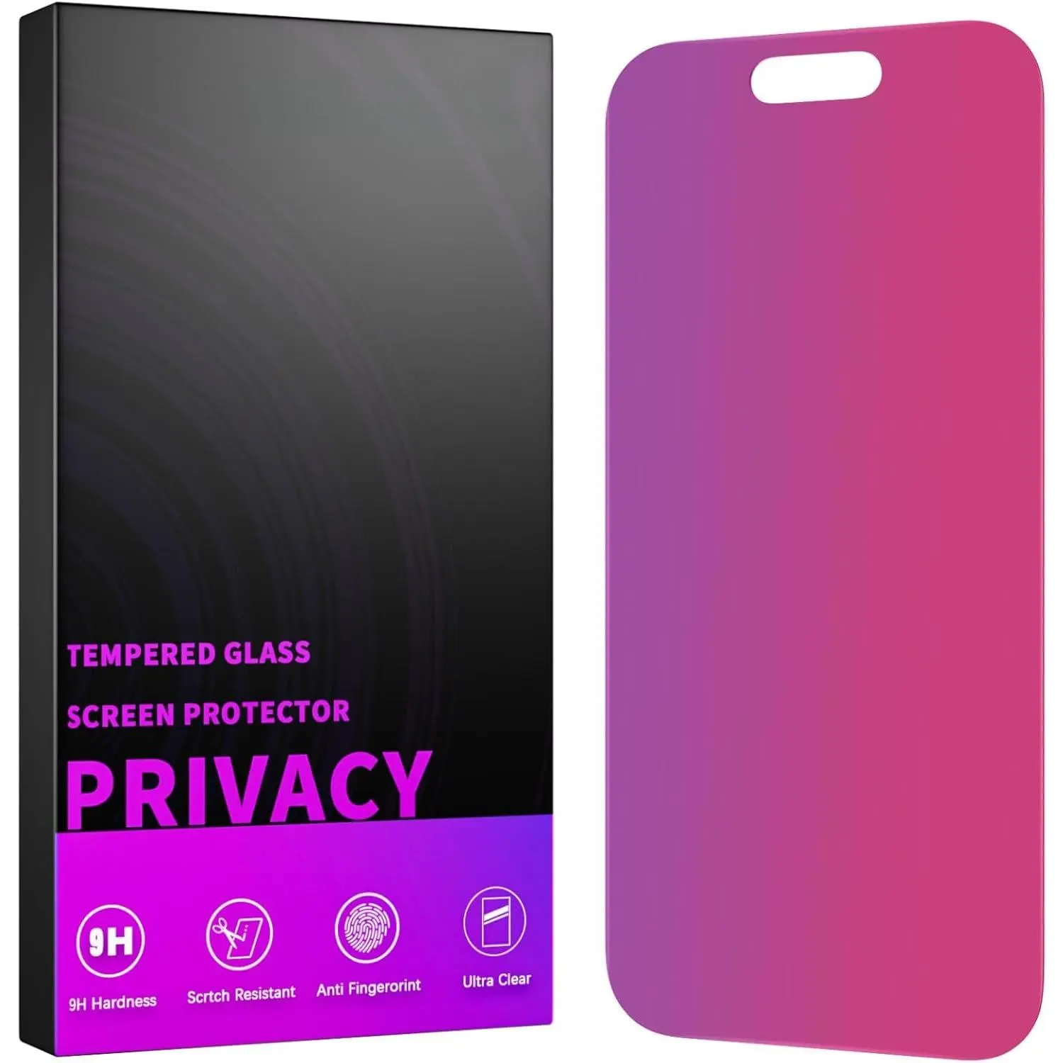 Tempered Glass Screen Protector for iPhone 15 Plus - 6.7 Inch, Gradient Tint Anti-Spy Anti-Blue Light Accessory with Easy Installation, Premium Protection Screen Guard