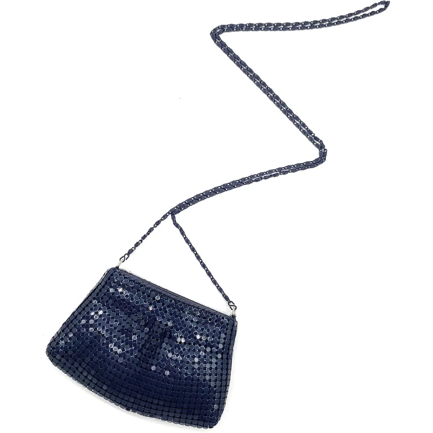 Mini Crossbody Purse for Women – Shiny Metal Mesh  & Card Holder with Chain, Small Evening Pouch Bag