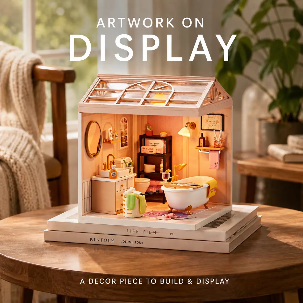 Miniature Dollhouse Kits, DIY Mini Shop Doll House and Book Nook Kits for Adult, Crafts for Adults, A Surprise Gift for Women