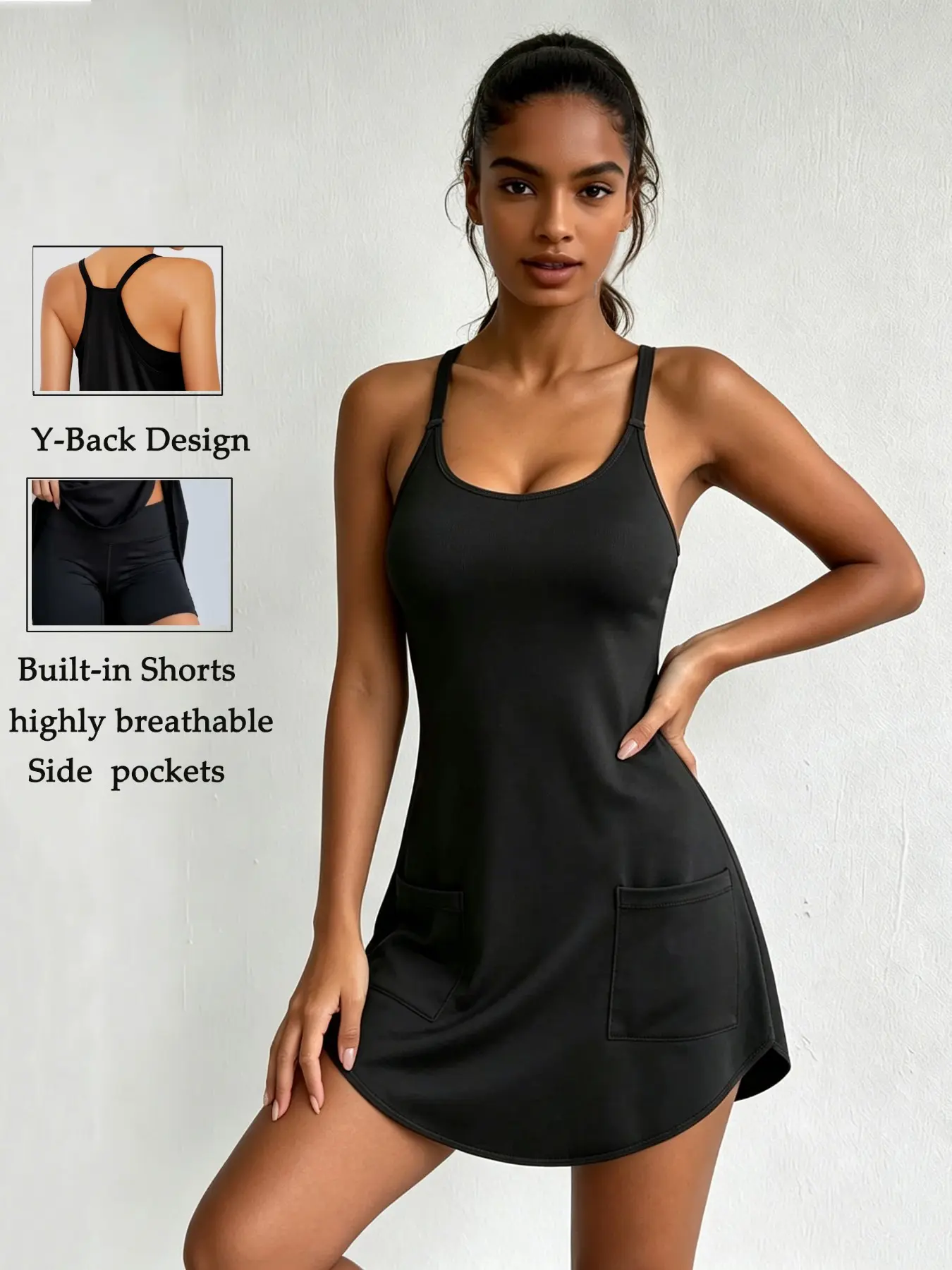 Women's New European Style Loose Fit Halter Y-Back Shortalls Jumpsuit, Athletic Jumpsuit, Yoga Jumpsuit, Breathable Comfortable Sports Wear, Versatile for Fitness and Daily Use