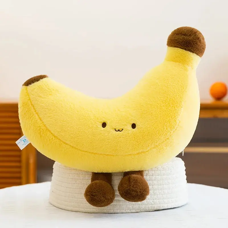 Cartoon Kawaii Banana Plush Toys Doll Cute Soft Stuffed Fruit Banana Plush Pillow for Girlfriend's Birthday Gift Dolls with Feet