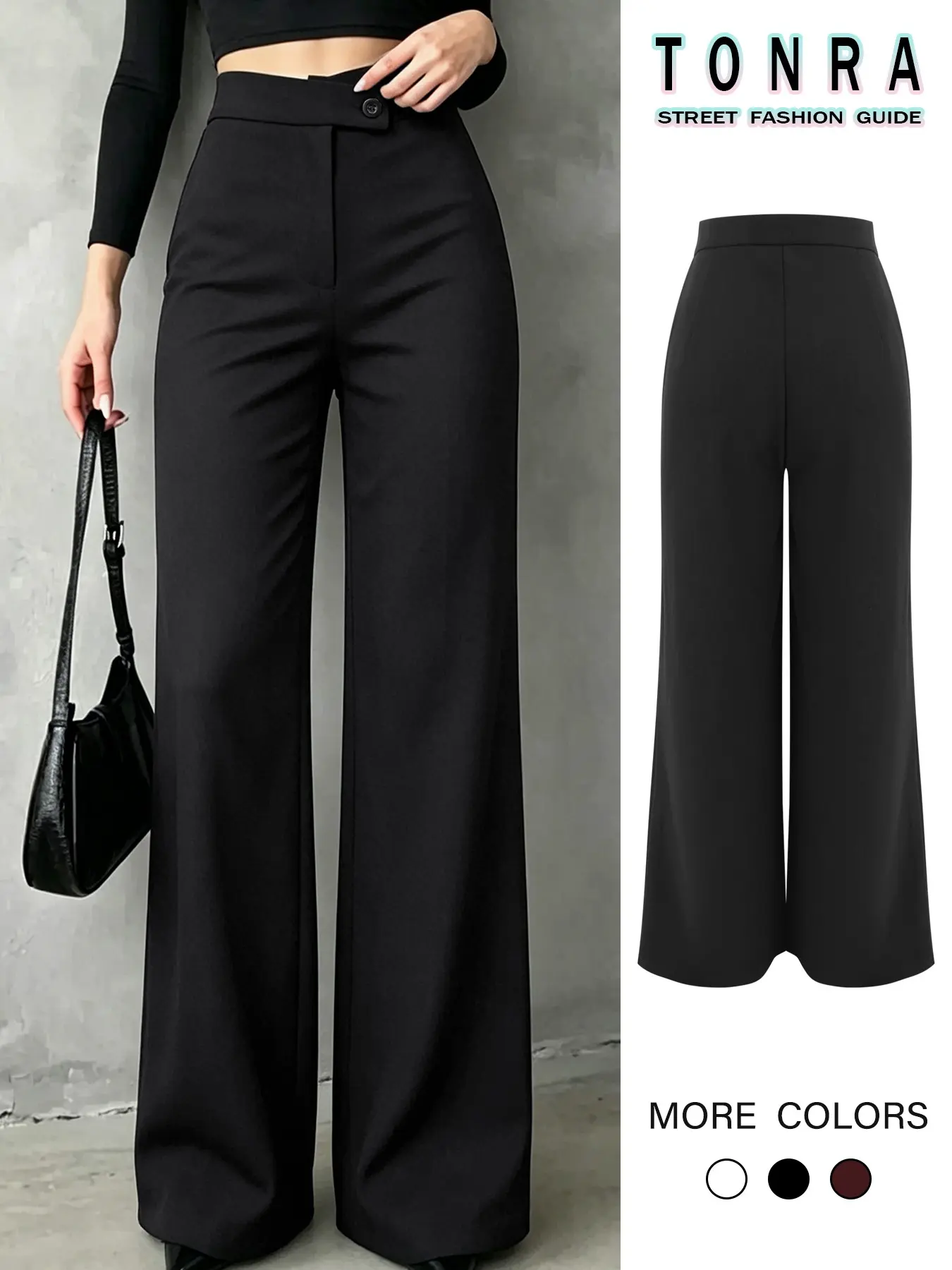 2026 Fall/winter High-End Suit Pants, Loose Fit Straight Leg Wide Leg Pants, Simple High Waist Flowy Casual Trendy Pants