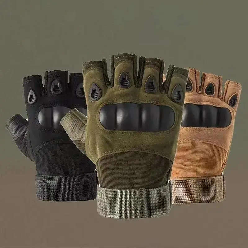 Half-Finger Tactical Gloves for Men, Anti-Cut & Wear-Resistant Outdoor Sports Gloves, Breathable Non-Slip Work & Training Gloves for Shooting, Hunting, Cycling & Fitness, Protective Off-Road Training Equipment