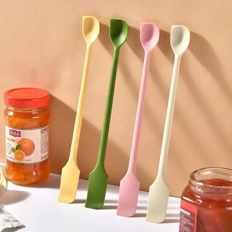 4-Piece Double-Ended Jam Spreader Spoon Set, 10.24 in Long Handle Mini Spatula & Scoop for Jam, Peanut Butter, Honey, Yogurt, Toast & Breakfast