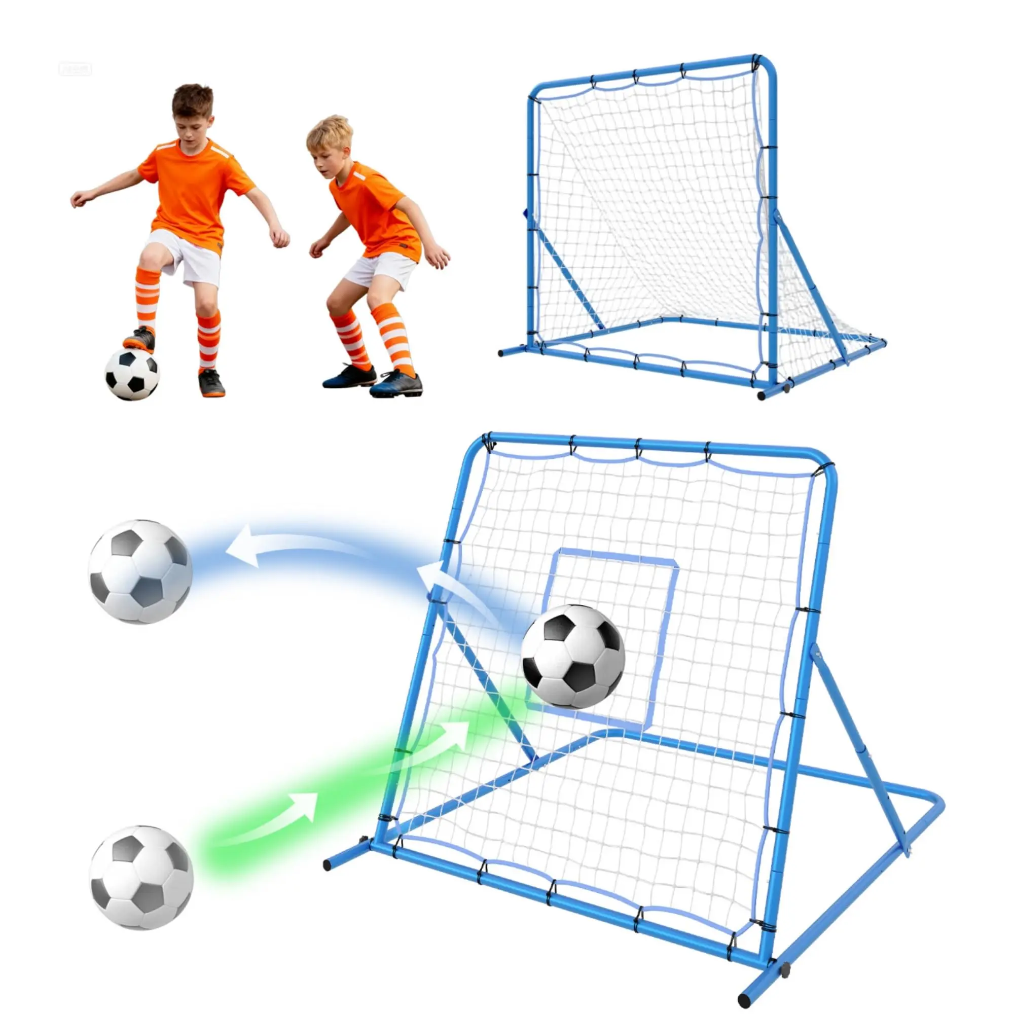 2-in-1 Soccer Goal & Rebounder Net – Adjustable Angle Training Equipment – Durable, Multi-Sport Use – Ideal for Skill Practice, Passing & Ball Control – For Kids, Teens & Adults