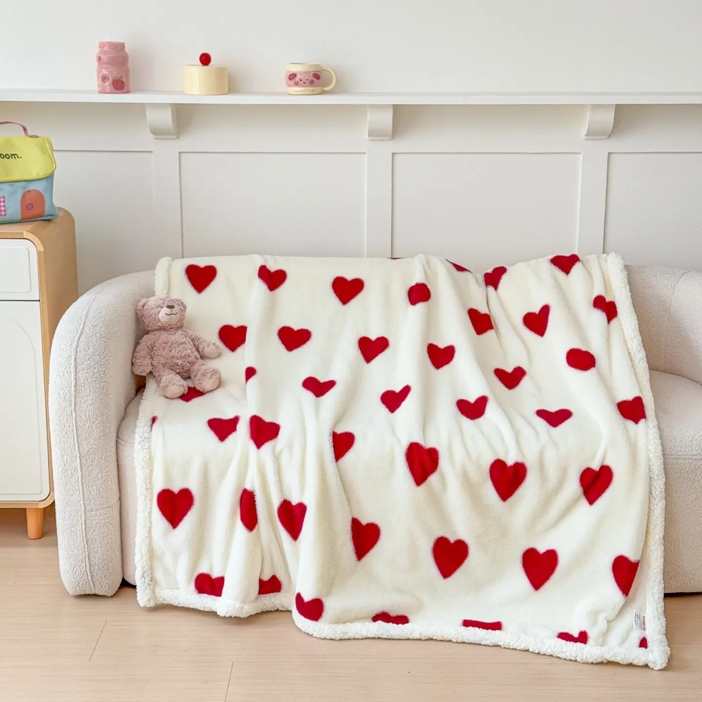 Heart Leopard Print Plush Blanket, Milk Velvet Throw Blanket, Multi-Functional Quilt Cover, Suitable for Bedroom, Living Room, Camping