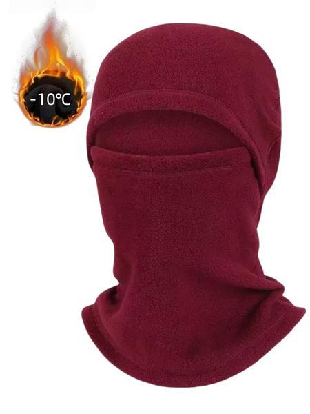 Autumn Winter Fleece Face Mask, Windproof Ski Cap and Hooded Neck Warmer for Unisex Outdoor Sports