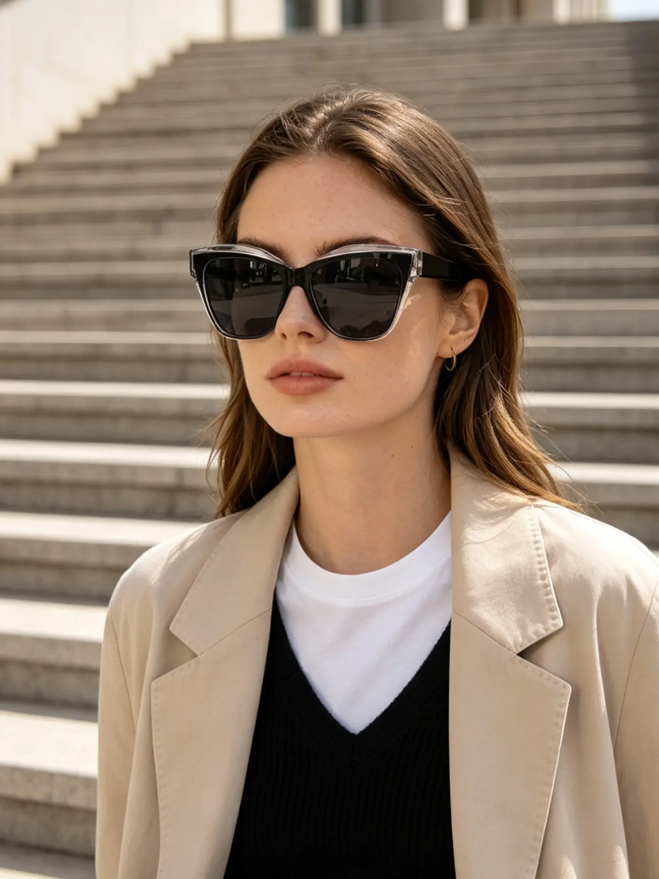 Women's Classic Tortoiseshell Leopard Pattern Cat Eye Sunglasses, Uv400 Protection, Casual Style, All Seasons, Streetwear & Photography