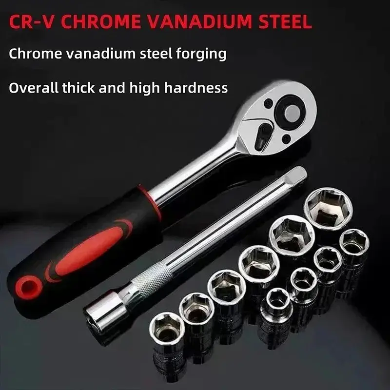 Upgrade Wrench Socket Set,Hardware Car Boat Motorcycle Bicycle Repairing Tool Short Socket Ratchet Auto Repair Hand Tools, Socket Wrenches