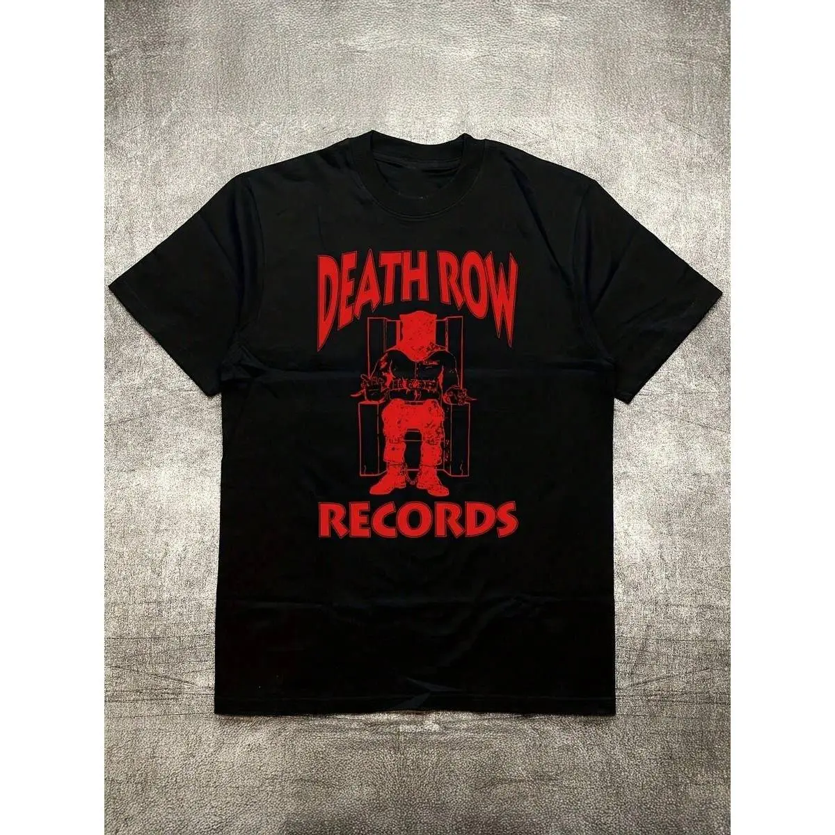 Death Row Apparel Men's Graphic-Shirt - Heavyweight Design Tee In Black With Red Print  Lightweight All-Season Streetwear Shirt  Washable
