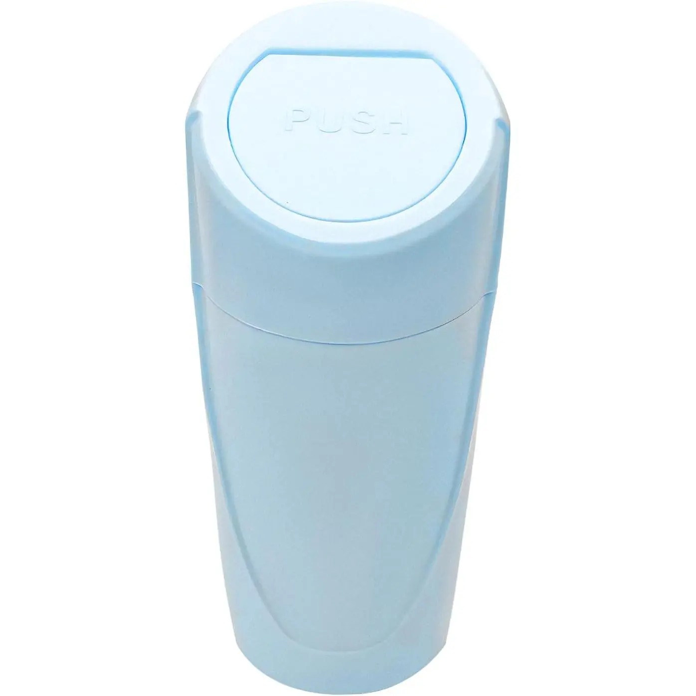 Trash Can Bin with Lid, Leakproof Auto Cup Holder Garbage Bin Multipurpose Storage Organizer, Mini Portable Dustbin Side Door Garbage Can for   Office (Light Blue)