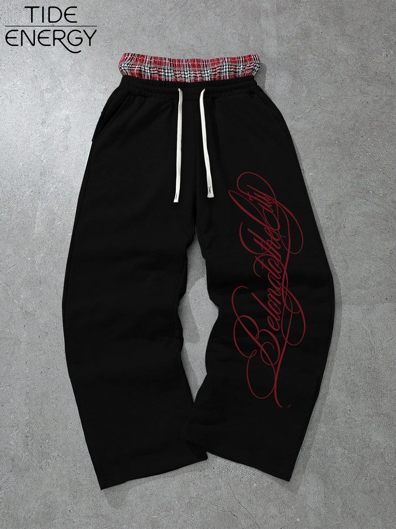 Y2K Retro American Streetwear Pants, Loose Wide Leg, Soft Breathable Fabric, Handwritten Print, Casual Long Pants, Versatile Daily Wear