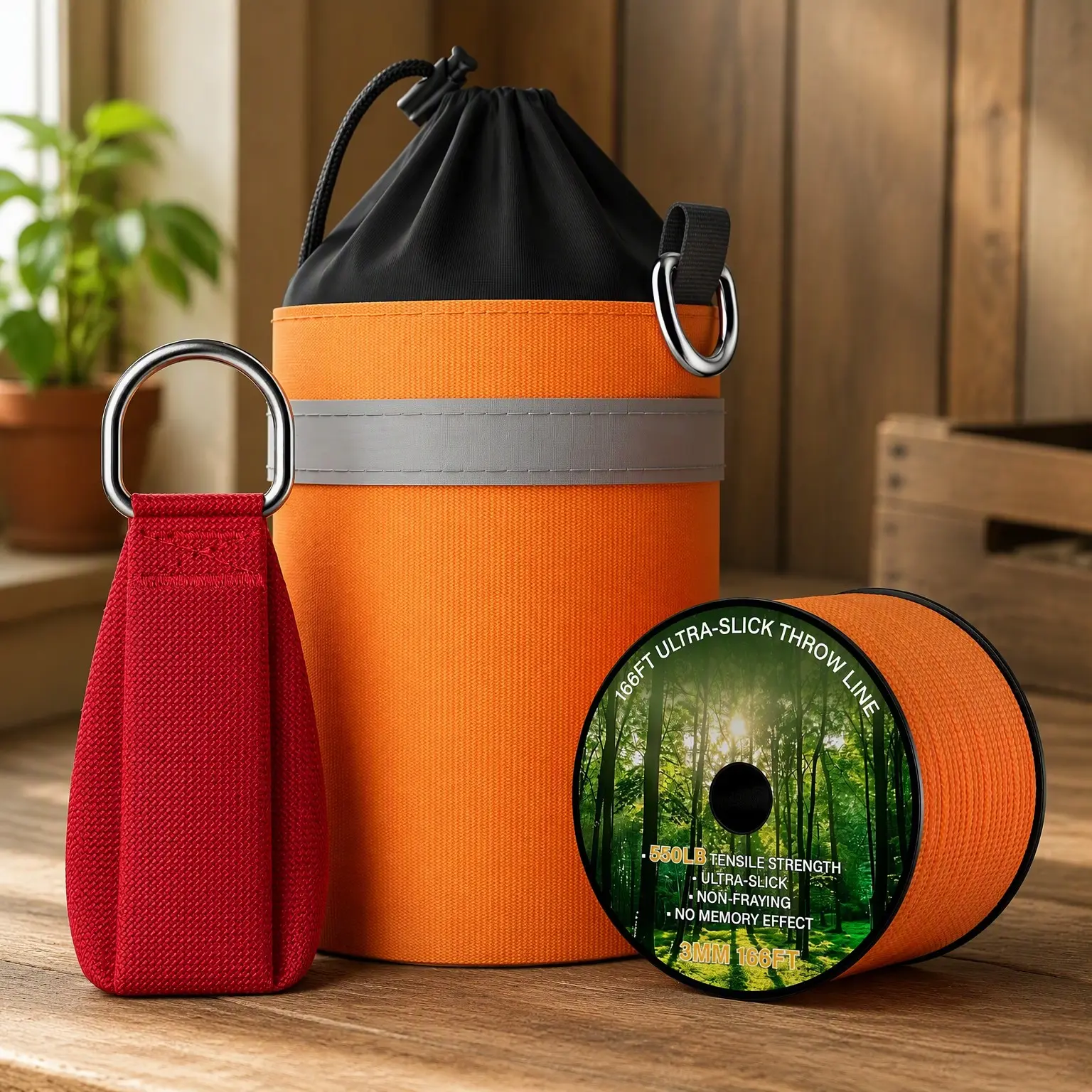166ft Ultra Slick Arborist Throw Line Kit with 15oz Weight Throw Bag for Low and High Limb Throwing, Forestry Tree Trimming & Cutting GearGift