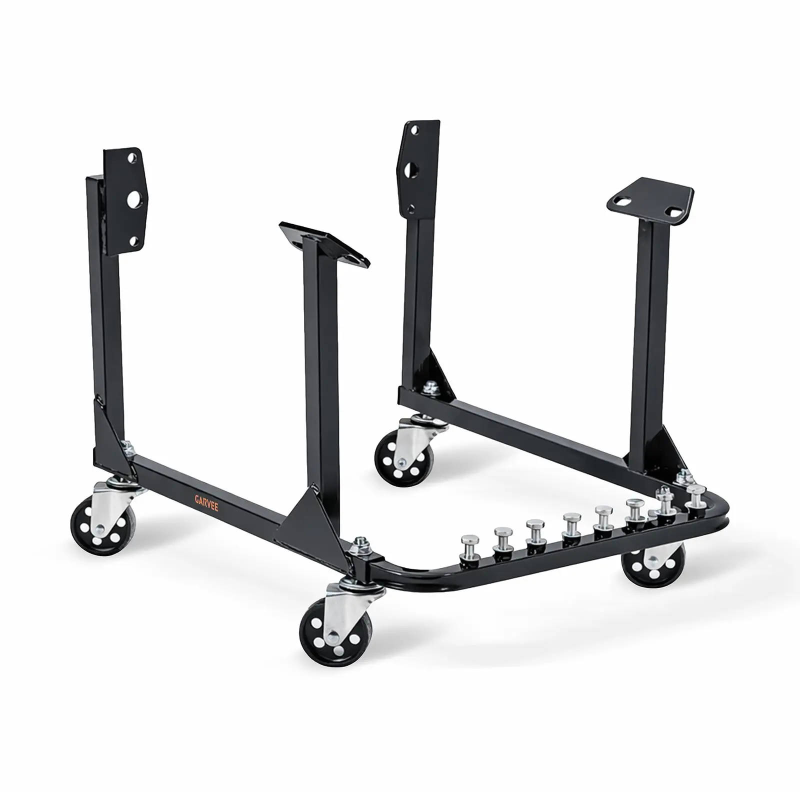 750 lb Rolling Engine Cradle – Black Steel, 4 Swivel Casters, Fits Chevrolet Small & Big Block