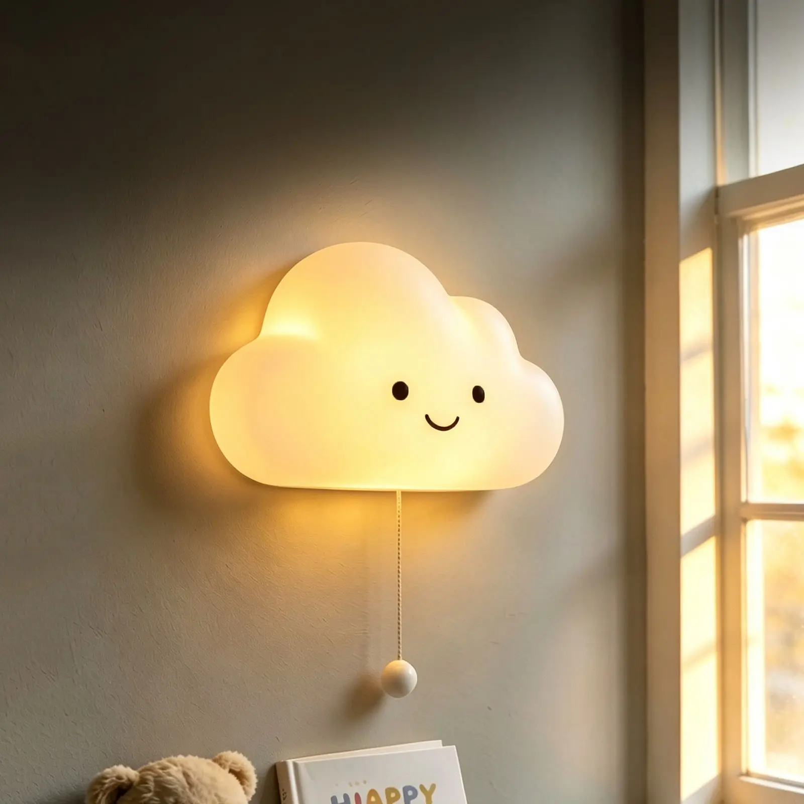 【Upgraded version】Cloud-shaped LED night light that can be wall-mounted, Rechargeable 3 Level Dimmable Night Lights，Funny Office Desk and Home Bedroom Lighting Decor ，Perfect Gift For Family and Friends，Birthday gift, Adjustable Night Light