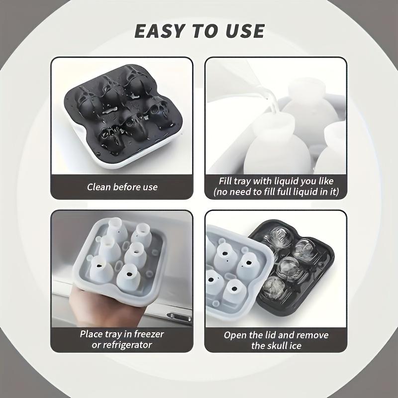 Skull Ice Cube Mold, Ice Molds, BPA-Free Silicone Tray for Soft Drinks Coffee Soda, Halloween Christmas Party Decor Kitchen Dining Accessories