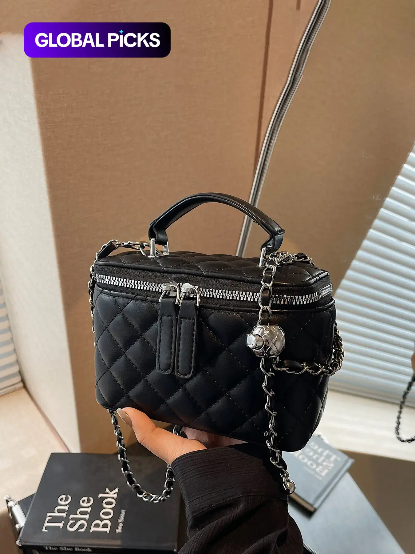 Women's Quilted Chain Crossbody Shoulder Handbag, Casual Fashion Versatile Bag for Daily Commuting and Work, Daily Commuter Bag, Fashion Crossbody Bags