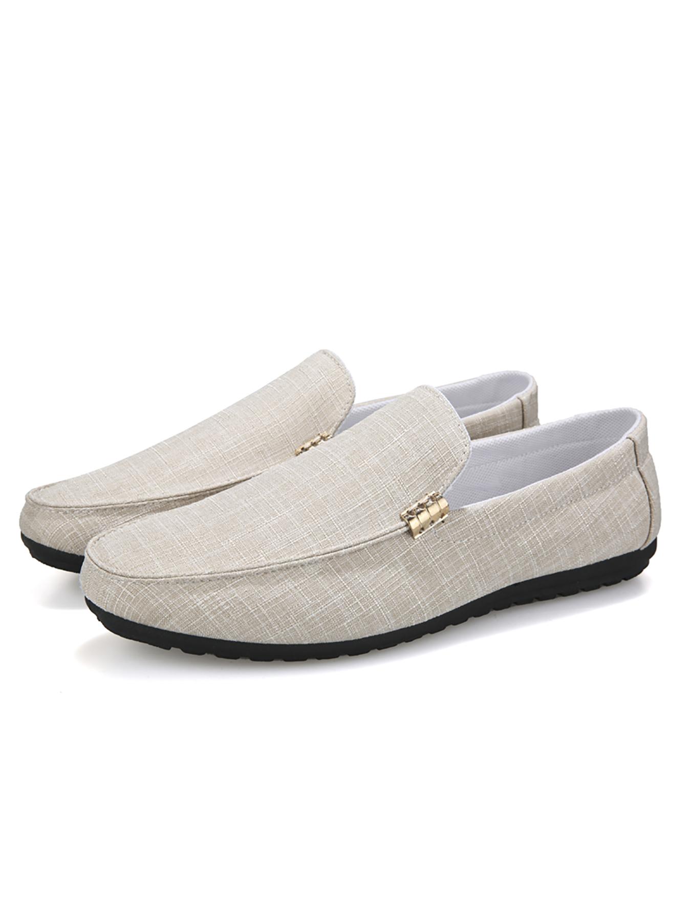 Men's Minimalist Plain Color Canvas Flat Shoes, Casual Low Top Slip-on Shoes for Men, Men's Workout Flat Shoes for Commuting, Daily Life