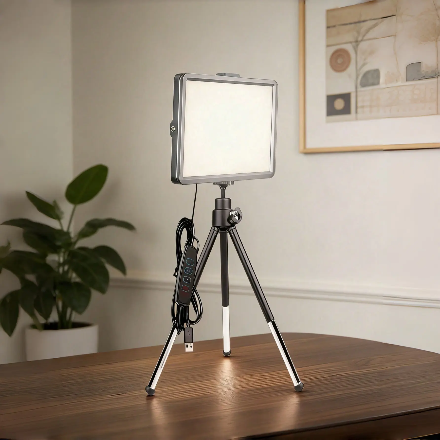 6-Inch LED Live Streaming Light, Photo Light, Multiple Color Boards, Adjustable Tripod, 3 Color Temperature Modes, Ideal for Vlogs and Selfies
