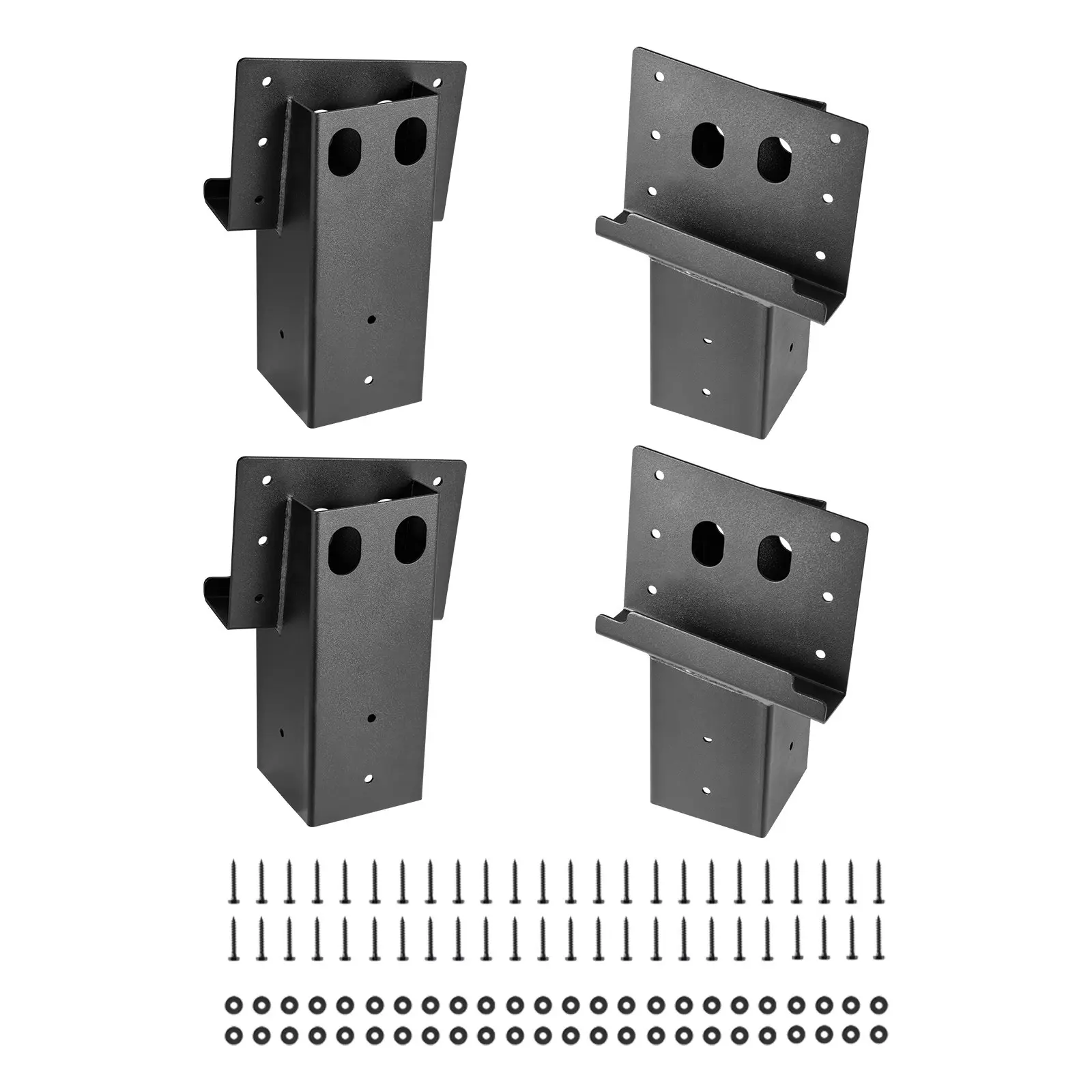 【Summerfinds】VEVOR Deer Blind Brackets, Outdoor 3.6x3.6 Platform Bracket, Fit 3.5x3.5 In/ 88.9x88. 9 mm Lumber, 2204lbs/1000kg Capacity Steel Elevator Brackets for Deer Stand, Hunting Blinds, Shooting Shack, 4 Pcs