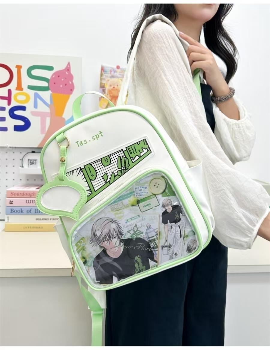 Y2k Anime Ita Backpacks Girls Transparent Bag Students DIY Display Schoolbag Cute Large Capacity Rucksack Casual Travel Knapsack