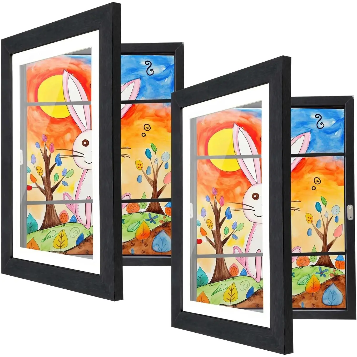 [2-Pack]  Artwork Frames Changeable, 8.5 x 11-IN Frames for  Artwork, Front Opening Picture Frames,  Decor, Up to 150 count of  Art Frame, Craft Storage, Hanging Wall Decor, Art