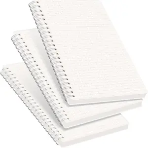 3pcs,graphic grid paper notebook,160 pages per pack, A5 size (5.7inx8.3in), 100 GSM thick paper, spiral binding, flexible plastic cover, suitable for students, homework, mathematics, engineering.