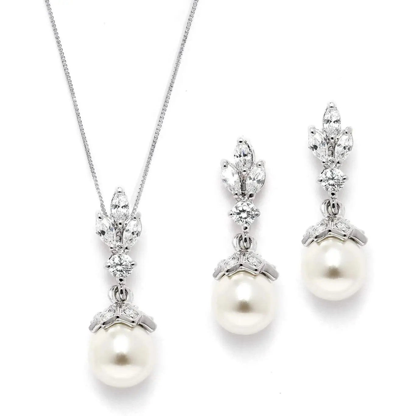 Necklace and Drop Earrings Bridal and Wedding  Set for Women, Brides, Bridesmaids or Mother of the Bride,    for Women