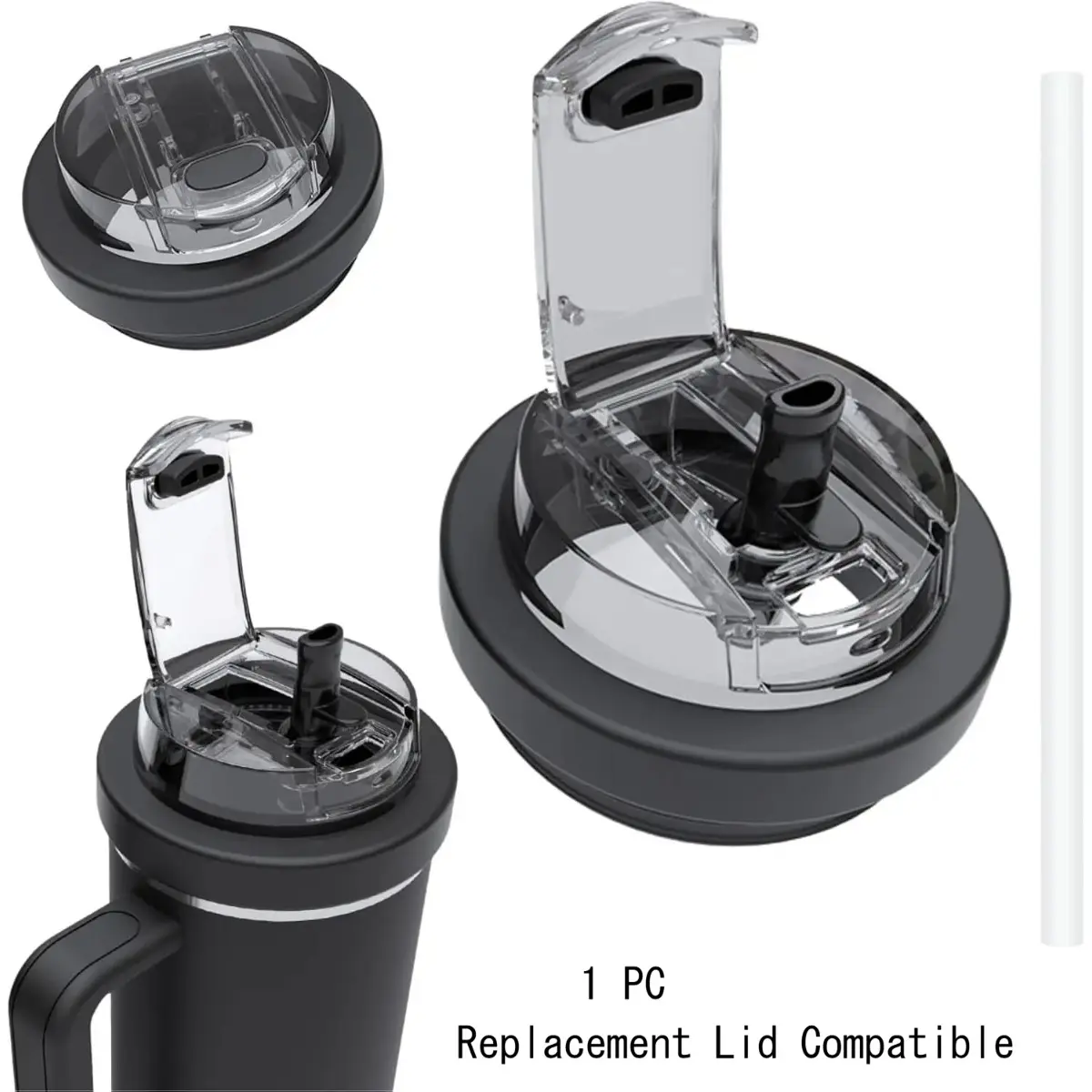 40oz Replacement Lid Compatible with Other 40oz Tumblers, Dual-Spout 2-in-1 Design with Straw & Sip Opening, Leak-Proof Dustproof Cover, Detachable Silicone Seal Cup Accessory, Dual Function Lid, Father's Day Gifts,Graduation Gift,Deals For You