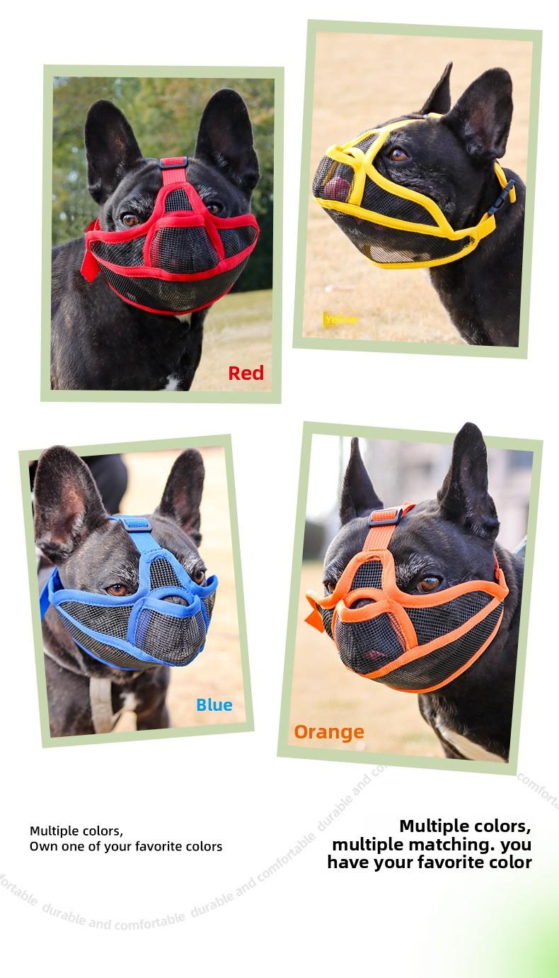 Dog Muzzle, Breathable Pitbull Muzzle, Adjustable Secure Fit, Prevents Biting & Accidental Eating, Perfect for French Bulldogs, American Bullies & Short-Snouted Breeds, Durable Mesh Dog Mouth Cover for Training, Walking & Grooming, Anti-Chew Dog Snout Gua