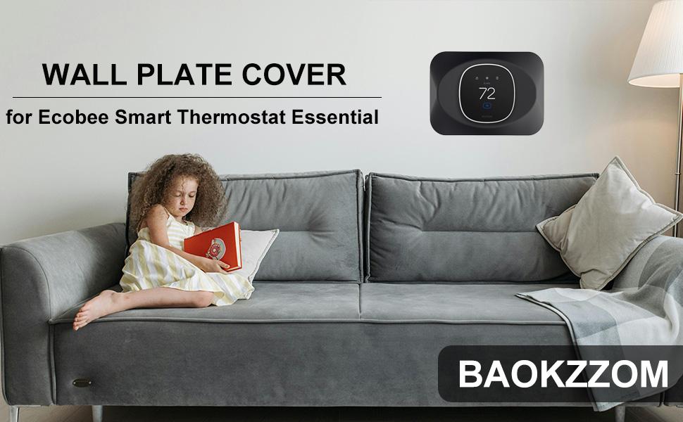 Wall Cover Compatible with Thermostat, Practical Thermostat Trim Kit, Programmable WiFi Thermostat Accessory (Blcak)