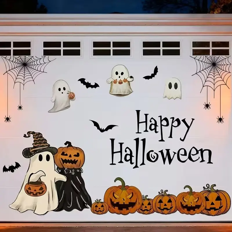 23-Piece Halloween Garage Door Magnets, Ghost Pumpkin Bat Magnets, Home Party Garage Car Decor, Halloween Party Decoration, Elegant Gift
