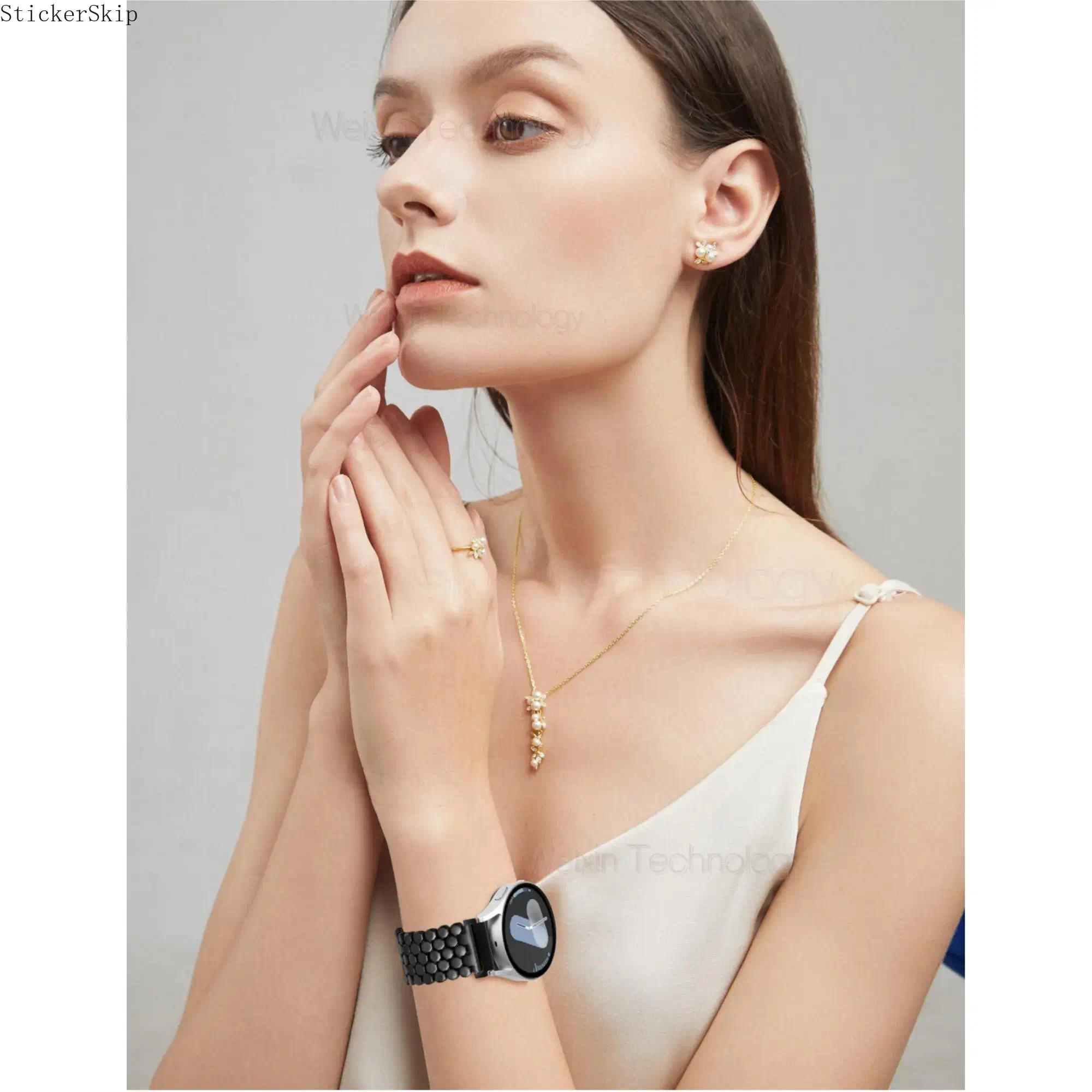 2026 NEW  Luxury metal strap, Smart watch strap, compatible with Samsung Galaxy Watch 7 6 5 4 FE 40mm 44mm/Watch 6 Classic 43mm 47mm/Watch 5 Pro 45mm, 20mm metal gold chain honeycomb luxury chain bracelet strap tool free for men and women