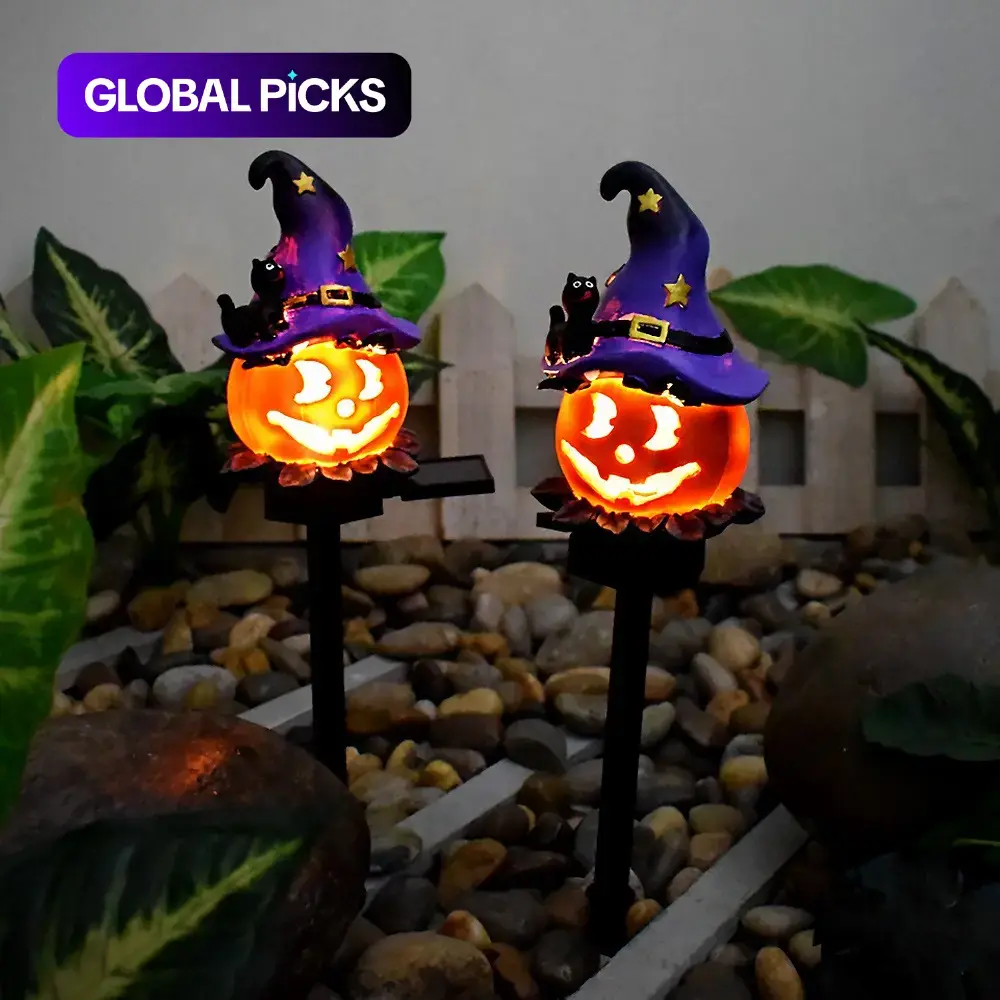 Solar Wizard Pumpkin Stake Light, Halloween Lawn Garden Decor, Automatic Lighting, Outdoor Waterproof, Plug-And-Play, Porch Party Setup #GLOBAL PICKS