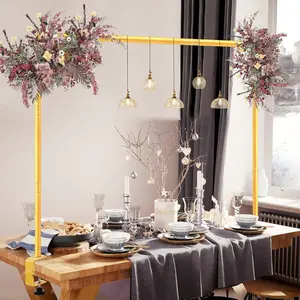 Over The Table Rod Stand with Clamps Adjustable 31-110 in Length 31-64 in Height  Table Balloon Arch  Stand with Storage Bag for Valentines Day Wedding Birthday Party Decoration