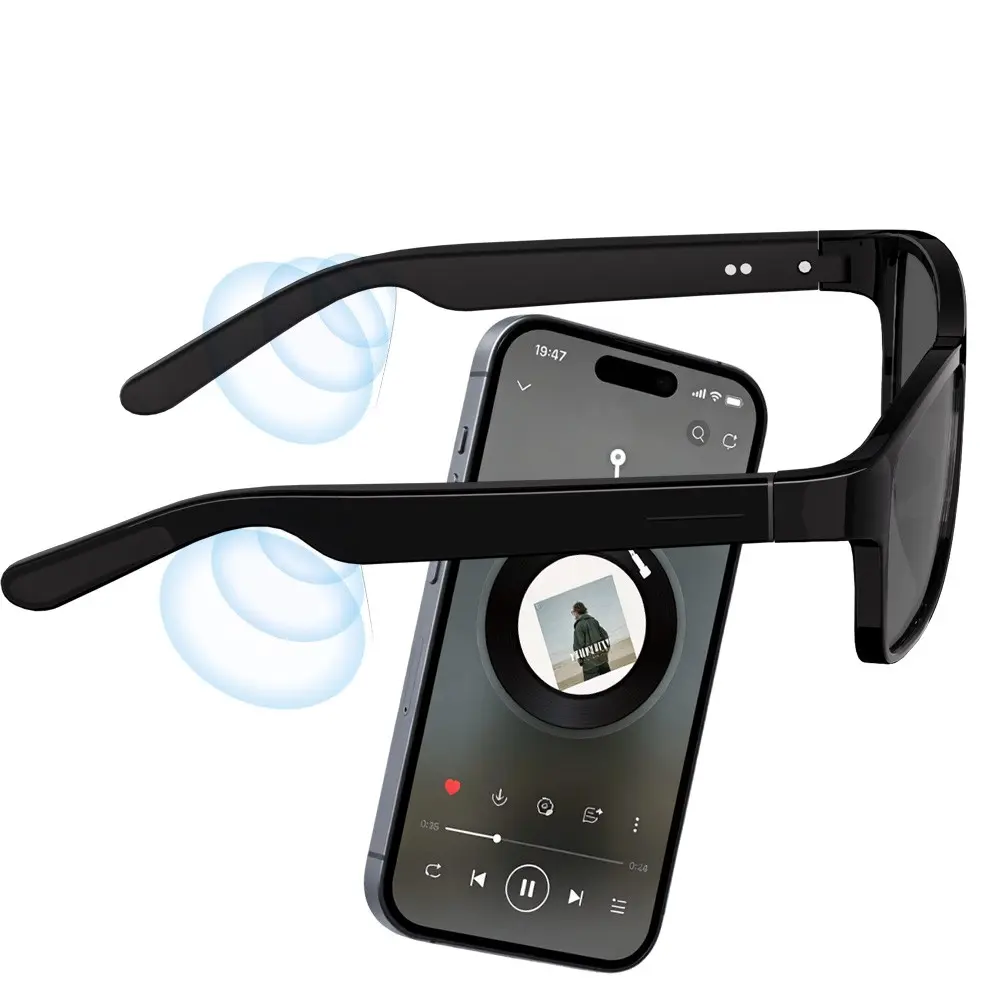 Bluetooth Audio Smart Glasses with Music Playback,Hands-free Call, UV Protection Lens, 360° Surround Sound for Music Enjoy ,33G Lightweight ,Al Voice Assistant,Easy Connection, Remote Shutter, for Travel,Sport