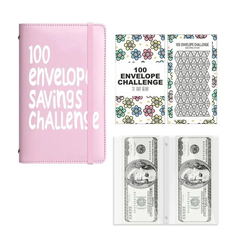 💸 Save Daily with 100-Day Budget Challenge Book | A6 Cash Envelope Tracker, Habit Savings System for Men & Women