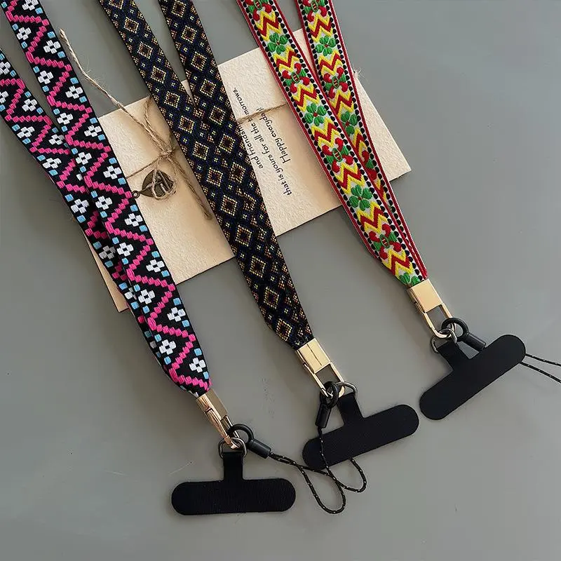 Women's Durable Adjustable Nylon Crossbody Cellphone Lanyard - Multi-Model Secure Hold, Unisex Size, Stylish Phone Charm, Electronics Accessory