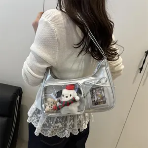 Summer 2D Transparent Messenger Crossbody Bag Women Mini Card Single Shoulder Bag Daily Matching Accessory