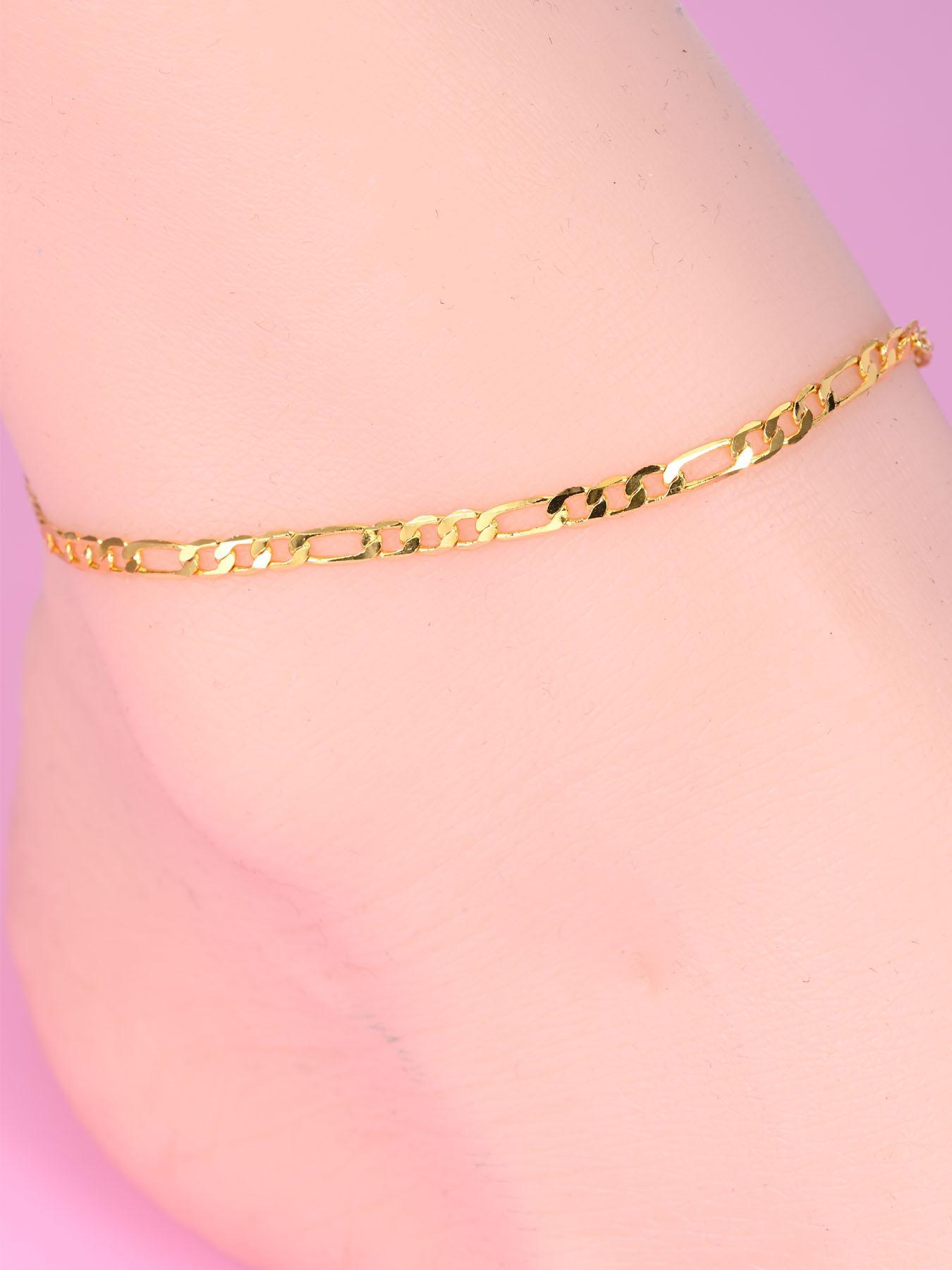 Simple Style Chain Anklet, Dainty Layered Anklet, Fashionable Stainless Steel Anklet for Women & Girls, Casual Adjustable Ankle Bracelet for Party, Daily Clothing Decor, Birthday Gift